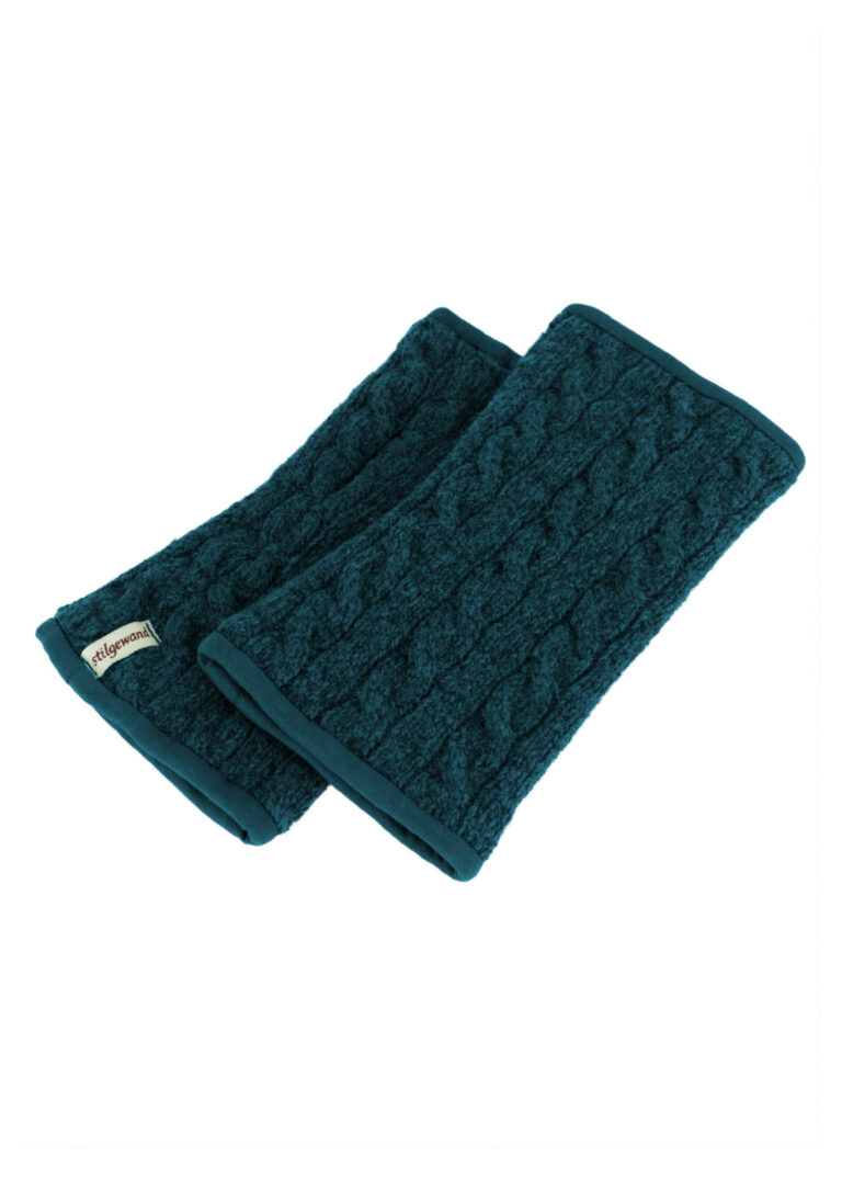 Stulpen Merinowolle Navy Teal-Blue